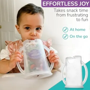 Flipping Holder for Mess-Free Kids Snacks and Self-Feeding