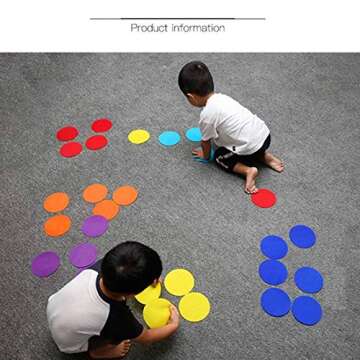 WELSTIK Spot Markers Carpet Markers for Classroom, 4" Rug Circles Marker Dots for Preschool, Kindergarten, and Elementary Teachers,9 Colors (36 Pack)