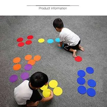 WELSTIK Spot Markers Carpet Markers for Classroom, 4" Rug Circles Marker Dots for Preschool, Kindergarten, and Elementary Teachers,9 Colors (36 Pack)