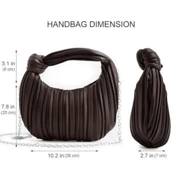 NIUEIMEE ZHOU Small Knotted Handbags for Women Soft PU Leather Crossbody Dumpling Bags Cloud Clutch Purses Ruched Pouch Bag