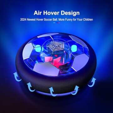 Hover Soccer Ball Set for Kids, 4-in-1 Hover Hockey Bowling Set, Rechargeable Floating Air Soccer Ba...