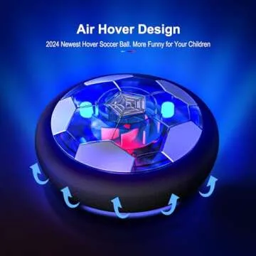 Hover Soccer Ball Set for Kids, 4-in-1 Hover Hockey Bowling Set, Rechargeable Floating Air Soccer Ba...