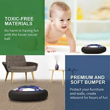 Hover Soccer Ball Set for Kids, 4-in-1 Hover Hockey Bowling Set, Rechargeable Floating Air Soccer Ball w/Led Lights for Indoor Outdoor Sports Game Toys Gifts for Kids Boys Girls Ages 3 4 5 6 7 8-12