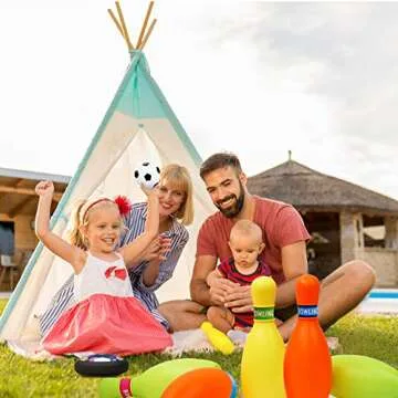 Hover Soccer Ball Set for Kids, 4-in-1 Hover Hockey Bowling Set, Rechargeable Floating Air Soccer Ball w/Led Lights for Indoor Outdoor Sports Game Toys Gifts for Kids Boys Girls Ages 3 4 5 6 7 8-12