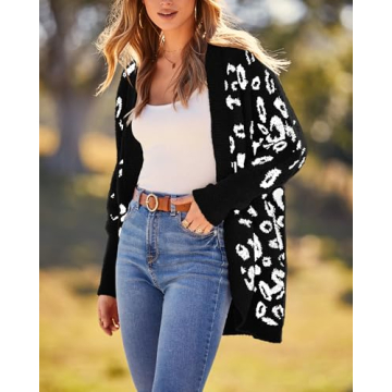 Cozy BTFBM Women's Knitted Cardigan Sweater for Fall