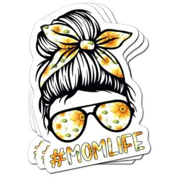 Flowers Art Mom Life Sunflowers Print Rustic Hippy Country Flower Bandana (3 Pcs/Pack) Floral Sticke...