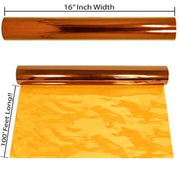 AnapoliZ Cellophane Wrap Roll Gold | 100’ Ft Long X 16” in. Wide | 2.3 Mil Thick Transparent Gol...