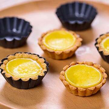 Yuecoofei 15 Pcs Egg Tart Molds,Cheese Cake,Dessert,Quiche Pan and Other Cooking Molds, Carbon Steel