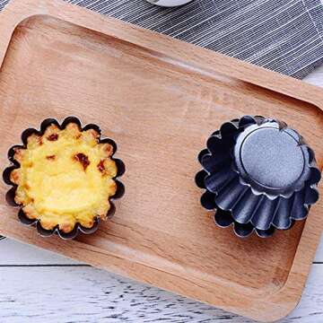 Yuecoofei 15 Pcs Egg Tart Molds,Cheese Cake,Dessert,Quiche Pan and Other Cooking Molds, Carbon Steel