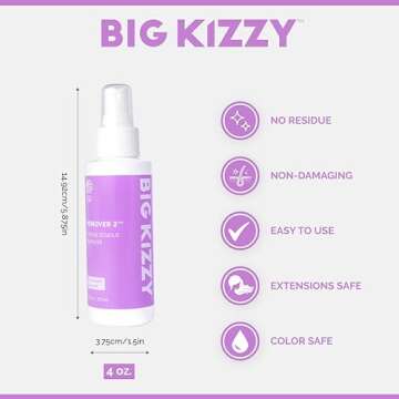 Big Kizzy Remover 2 (4oz) - Tape In Extension Remover for Residue - Quick + Non-damaging Human Hair ...