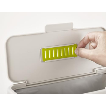 Joseph Joseph Compo 4 Easy-Fill Compost Bin Food Waste Caddy with Adjustable Air Vent, 1 gallon / 4 liters, Stone