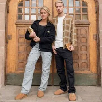 metricfalcon Women's Slippers Platform Mini Boots For Women Suede Leather Indoor/Outdoor Anti-Slip Slipper Comfy Fur Fleece Lined Sneakers Short Ankle Boot