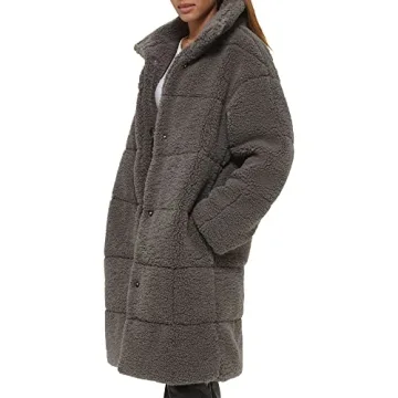 Levi's Long Length Quilted Teddy Coat for Winter Style
