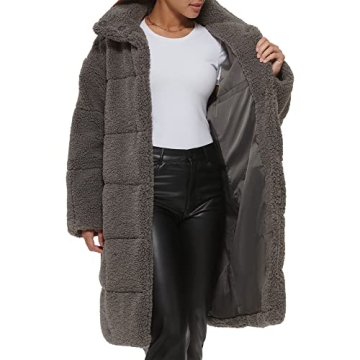 Levi's Long Length Quilted Teddy Coat for Winter Style