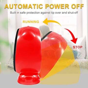 Space Heater, Fan Heater, 500W Personal Mini Space Heater Portable Electric Heaters Fan for Home & Office， Indoor Use with Ceramic Heating Element & Overheat Protection & Tip-Over Protection Red