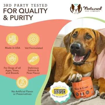 Natural Dog Company Skin & Coat Chews for Dogs - Salmon Flavor