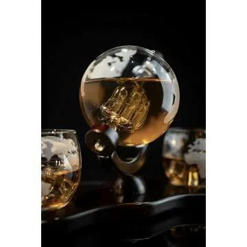 Stunning Globe Decanter Set for Whiskey & Wine Gifts