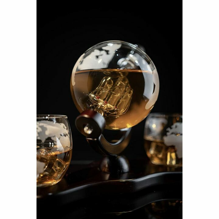 Stunning Globe Decanter Set for Whiskey & Wine Gifts