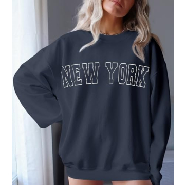 Shop Stylish Langwyqu New York Oversized Pullover