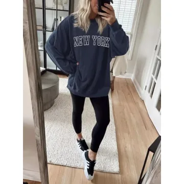 Shop Stylish Langwyqu New York Oversized Pullover