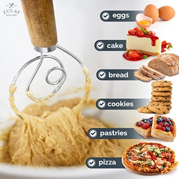 Zulay Kitchen Danish Dough Whisk - Perfect for Baking