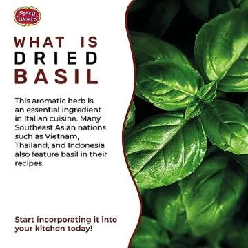 Dried Basil Leaves 7oz (200g) - Natural, Non-GMO, Vegan, Ayurveda Herb - by Spicy World