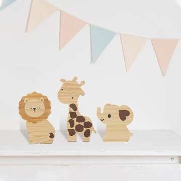 Wooden Animal Nursery Decor | Barydat Safari Set