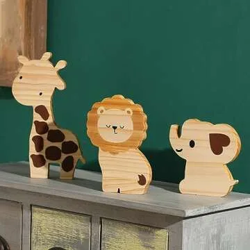 Wooden Animal Nursery Decor | Barydat Safari Set