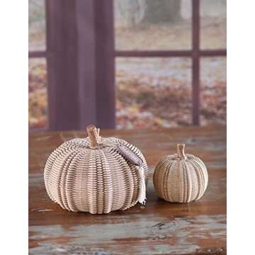 Boston International Wicker Pumpkin Décor for Autumn Decor