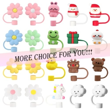 Colorful Flower Straw Covers for Stanley Tumblers