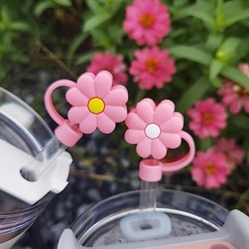 Colorful Flower Straw Covers for Stanley Tumblers