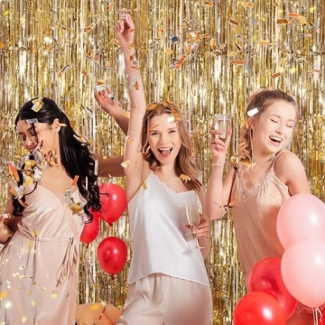 Foil Fringe Curtains - Champagne Gold Party Decor