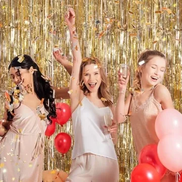 Foil Fringe Curtains - Champagne Gold Party Decor