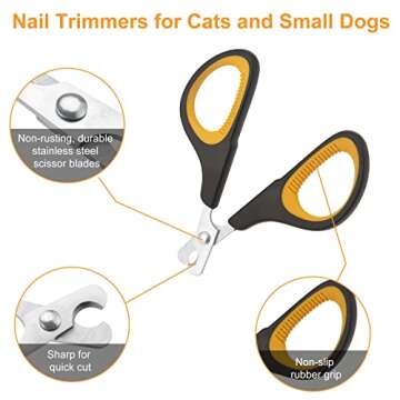 Cat Nail Clipper, Premium Dog Nail Clippers Trimmers Cat Claw Pet Nail Clippers Professional Ergonomic Anti-Slip Small Animals Grooming Tool for Kitten Cats Puppy Birds Hedgehogs Rabbits Hamsters