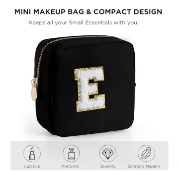 HBselect Personalized Small Makeup Bag - Cute and Compact Travel Pouch