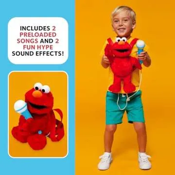 Singing Machine Karaoke Plush Sesame Street Toys (Abby Elmo Plush Toy) - Adjustable Carrying Straps - Sing-Along Built-in Real Working Microphone & Speaker with Record & Playback Function