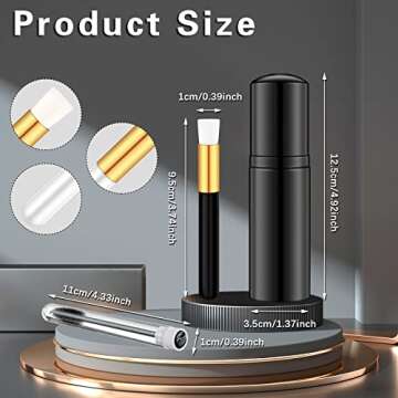 30 Pieces Nose Brushes Set 1.8oz Empty Bottle Travel Soap Bottle and Lash Shampoo Brushes Diamond Eyelash Foaming Soap Pump Dispenser Lash Wand Makeup Tool for Women, 50ml(Black)