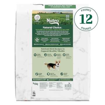 Nutro Natural Choice Small Bites Adult Dry Dog Food, Lamb and Brown Rice Recipe, 12 lbs.