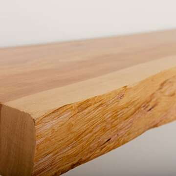 VINTAYARD Rustic Wood Floating Shelves, Live Edge Wooden Shelf for Farmhouse Wall Decor, Set of 2 Shelves with Solid Steel-Coated Hidden Brackets, Hand Finished and Sealed (Cedar, 24 inches Long)