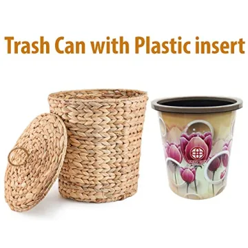 KOLWOVEN Wicker Trash Can - Stylish & Eco-Friendly Solution