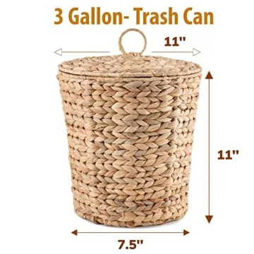KOLWOVEN Wicker Trash Can - Stylish & Eco-Friendly Solution