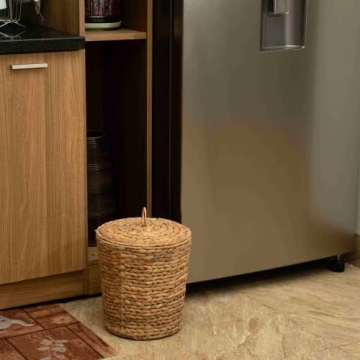 KOLWOVEN Wicker Trash Can - Stylish & Eco-Friendly Solution