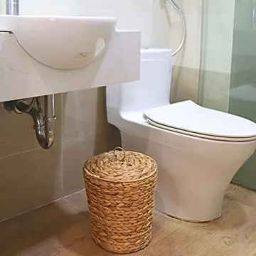 KOLWOVEN Wicker Trash Can - Stylish & Eco-Friendly Solution
