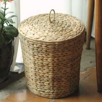 KOLWOVEN Wicker Trash Can - Stylish & Eco-Friendly Solution