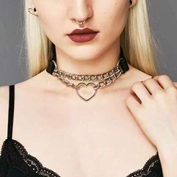 Punk Choker Necklace and Garter Belt Set for Women