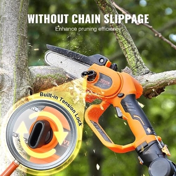 VEVOR 2-in-1 Cordless Pole Saw & Mini Chainsaw for Tree Trimming