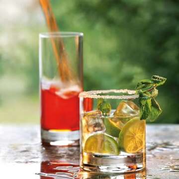 Luigi Bormioli Classico Set of 4 DOF Glasses, 13.5 Oz. Whiskey Glass, Made in Italy Drinking Glasses, Crystal SON-hyx Glass, Dishwasher Safe