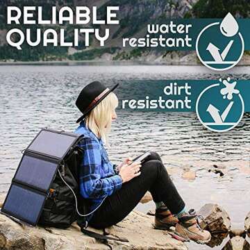 Foxelli Solar Charger 21W - Charge 3 USB Devices Outdoors