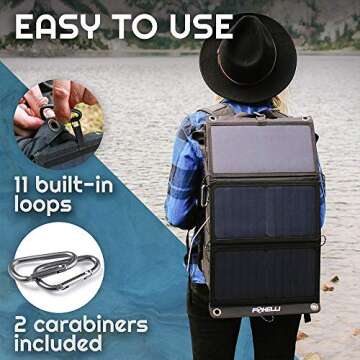 Foxelli Solar Charger 21W - Charge 3 USB Devices Outdoors