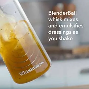 Whiskware Tritan Plastic BlenderBall Whisk Leak Proof Salad Shaker Bottle for Fresh, Homemade Dressings, 2.5 Cups, White